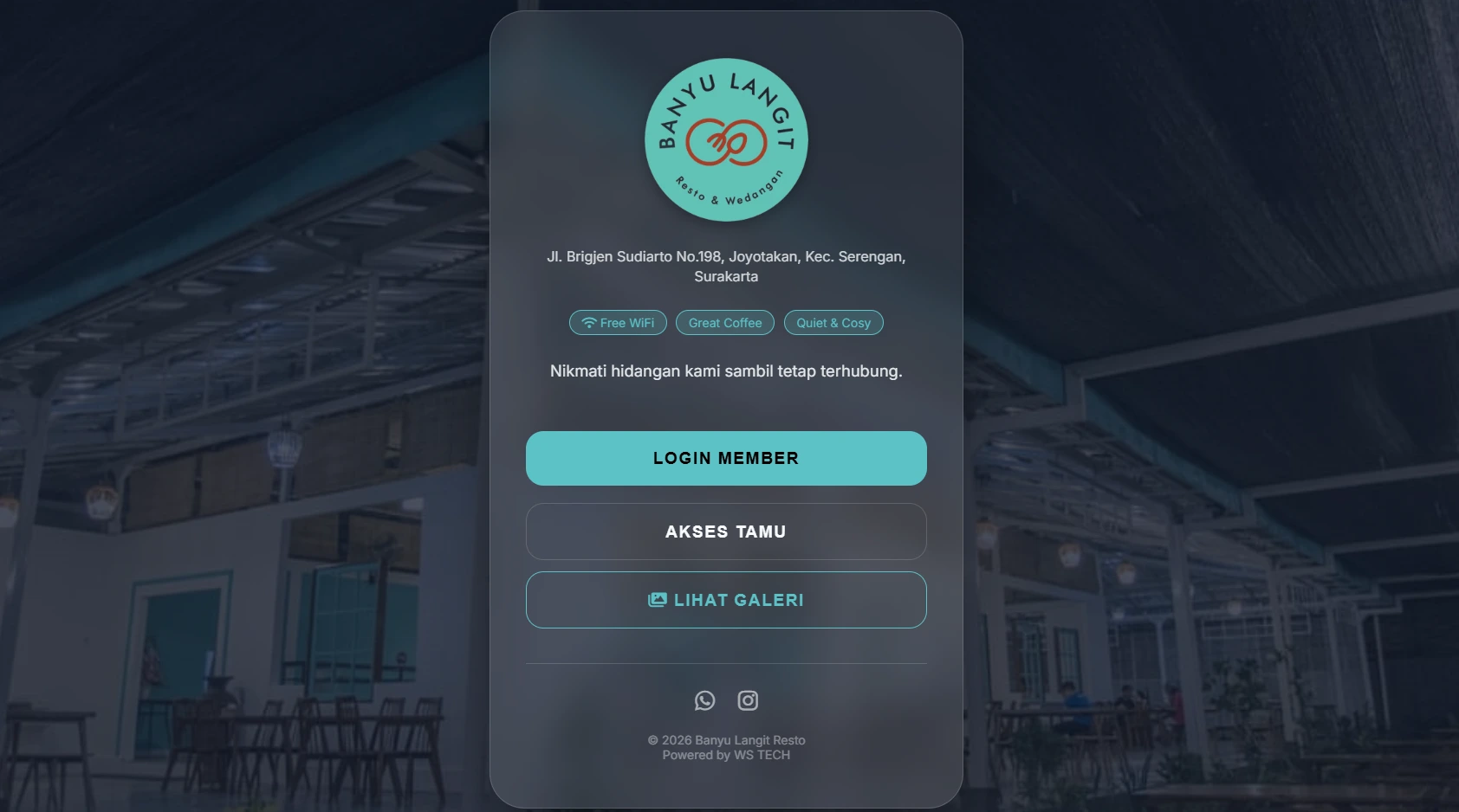 Banyu Langit Resto & Wedangan WiFi Portal